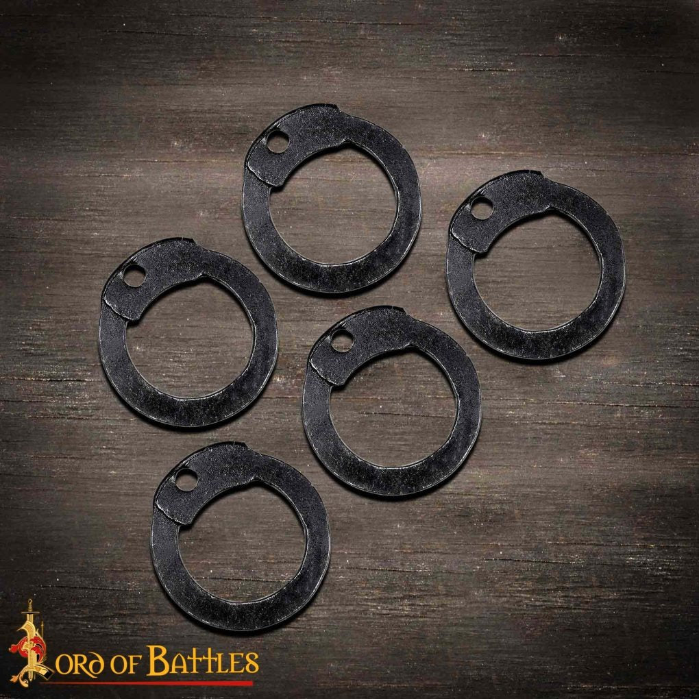 Anillas Sueltas de Acero Dulce Ennegrecido, Anillas Planas con Remaches de Cúpula, 9 Mm Calibre 17, Artesanía y Reparación de Armaduras de Cota de Malla - Imagen 4