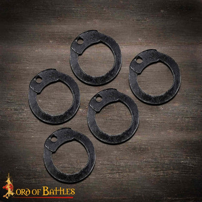 Anillas Sueltas de Acero Dulce Ennegrecido, Anillas Planas con Remaches de Cúpula, 9 Mm Calibre 17, Artesanía y Reparación de Armaduras de Cota de Malla - Imagen 4