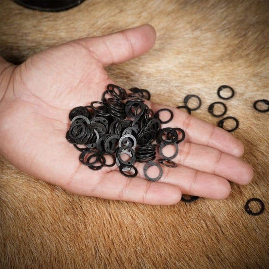 Anillas Sueltas de Acero Dulce Ennegrecido, Anillas Planas con Remaches de Cúpula, 9 Mm Calibre 17, Artesanía y Reparación de Armaduras de Cota de Malla - Imagen 2