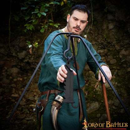 Hervidor Medieval de Hierro Forjado a Mano Sierra de Campamento Funcional - Imagen 11