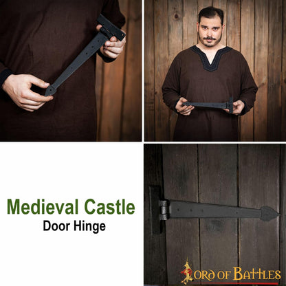 Bisagra de Puerta Rústica de Hierro Forjado a Mano - Bisagra de Correa Resistente para Puertas, Armarios y Cofres - Imagen 11