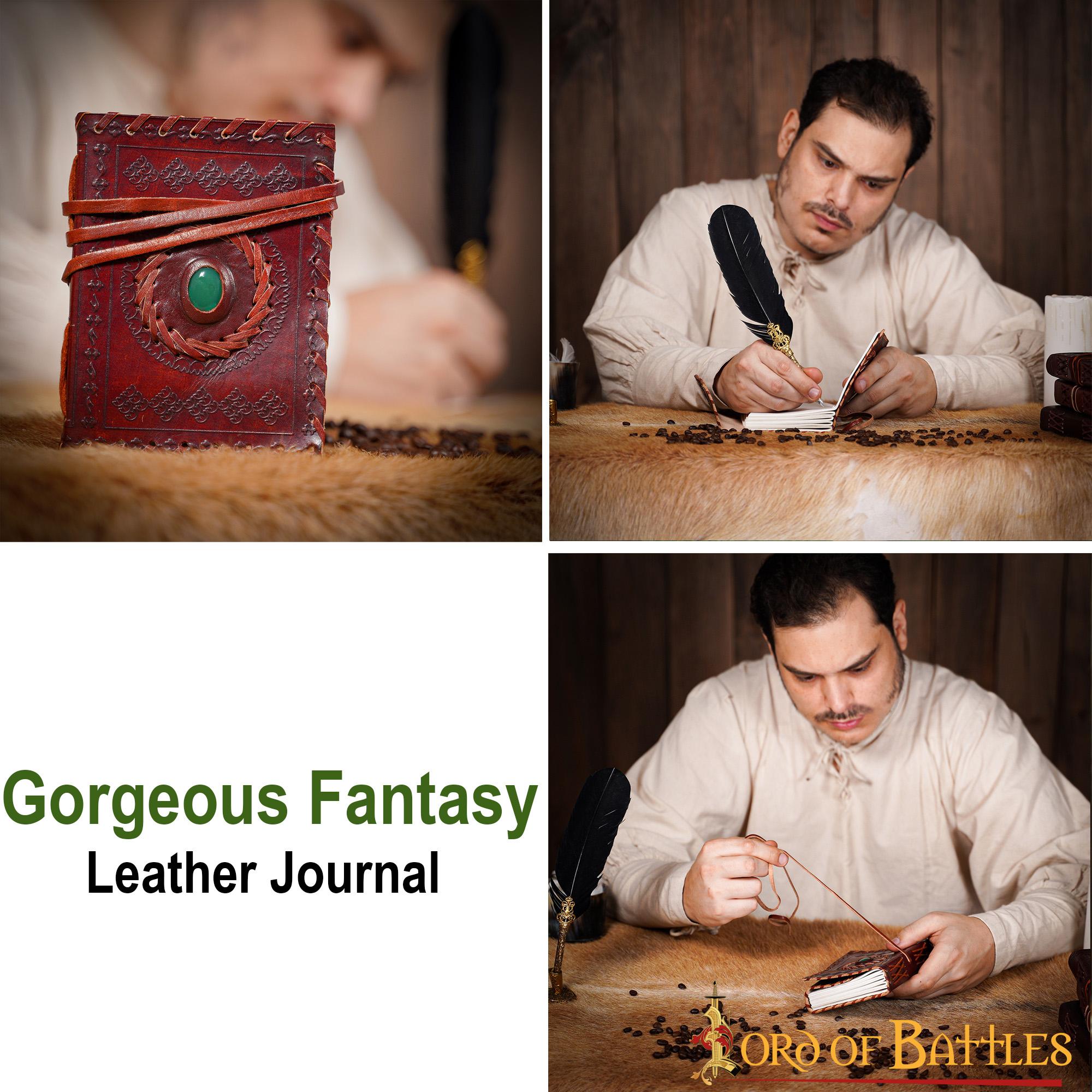 Diario Medieval de Cuero Diario de Cuero Auténtico Hecho a Mano - Imagen 11