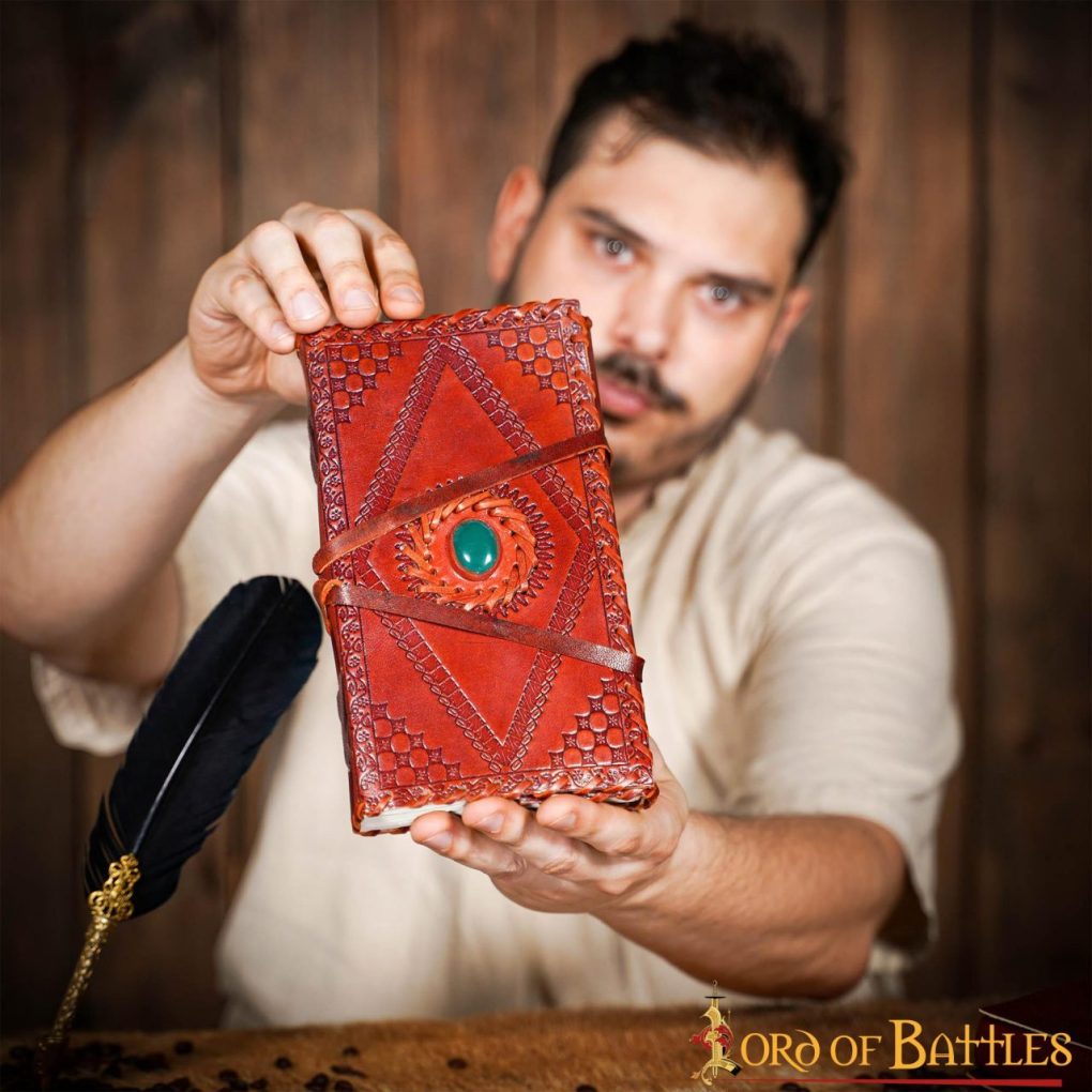 Diario Medieval de Piedra Diario Artesanal de Piel Auténtica - Imagen 9