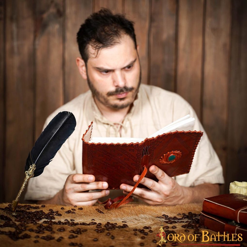 Diario Medieval de Piedra Diario Artesanal de Piel Auténtica - Imagen 7