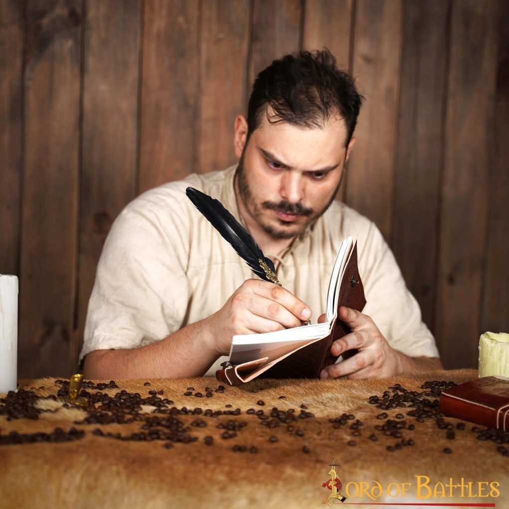 Diario Medieval de Cuero "el Árbol de la Vida" - Diario Artesanal con Cerradura de Latón - Imagen 10