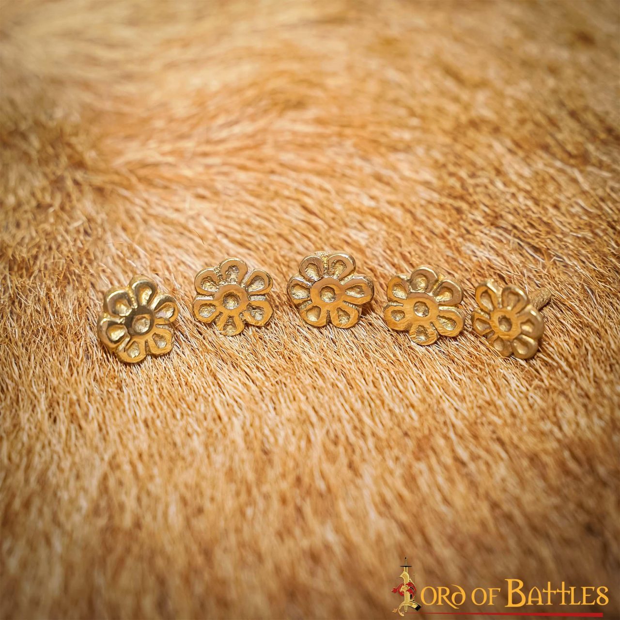 Rosetones de Latón para Cinturón - Juego de 5 Accesorios Florales Medievales de Latón para Decoración - Imagen 5