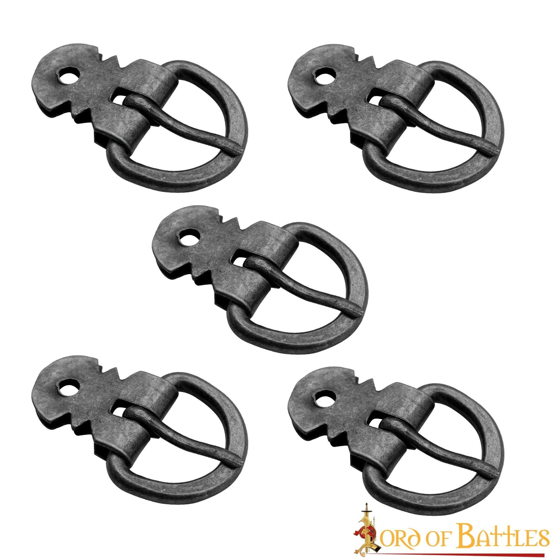 Juego de Hebillas para Armadura de Placas Medieval - Hierro Ennegrecido Forjado a Mano (juego de 5) - Imagen 9
