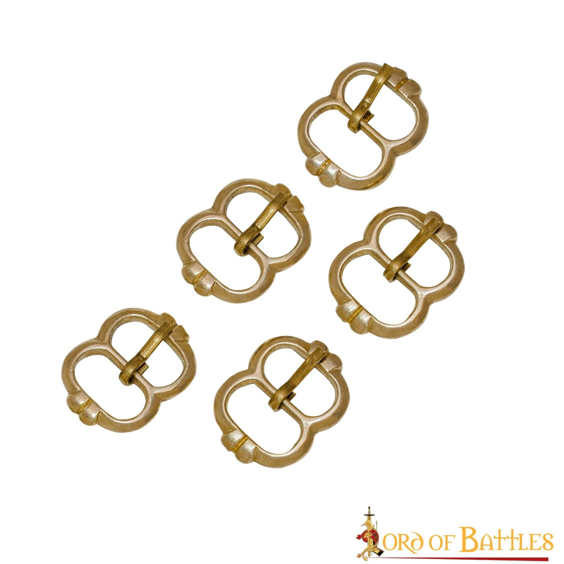 Juego de 5 Hebillas Medievales de Latón para Cinturón - Pequeños Cierres de Correa Decorativos para Ropa Histórica y Marroquinería - Imagen 9
