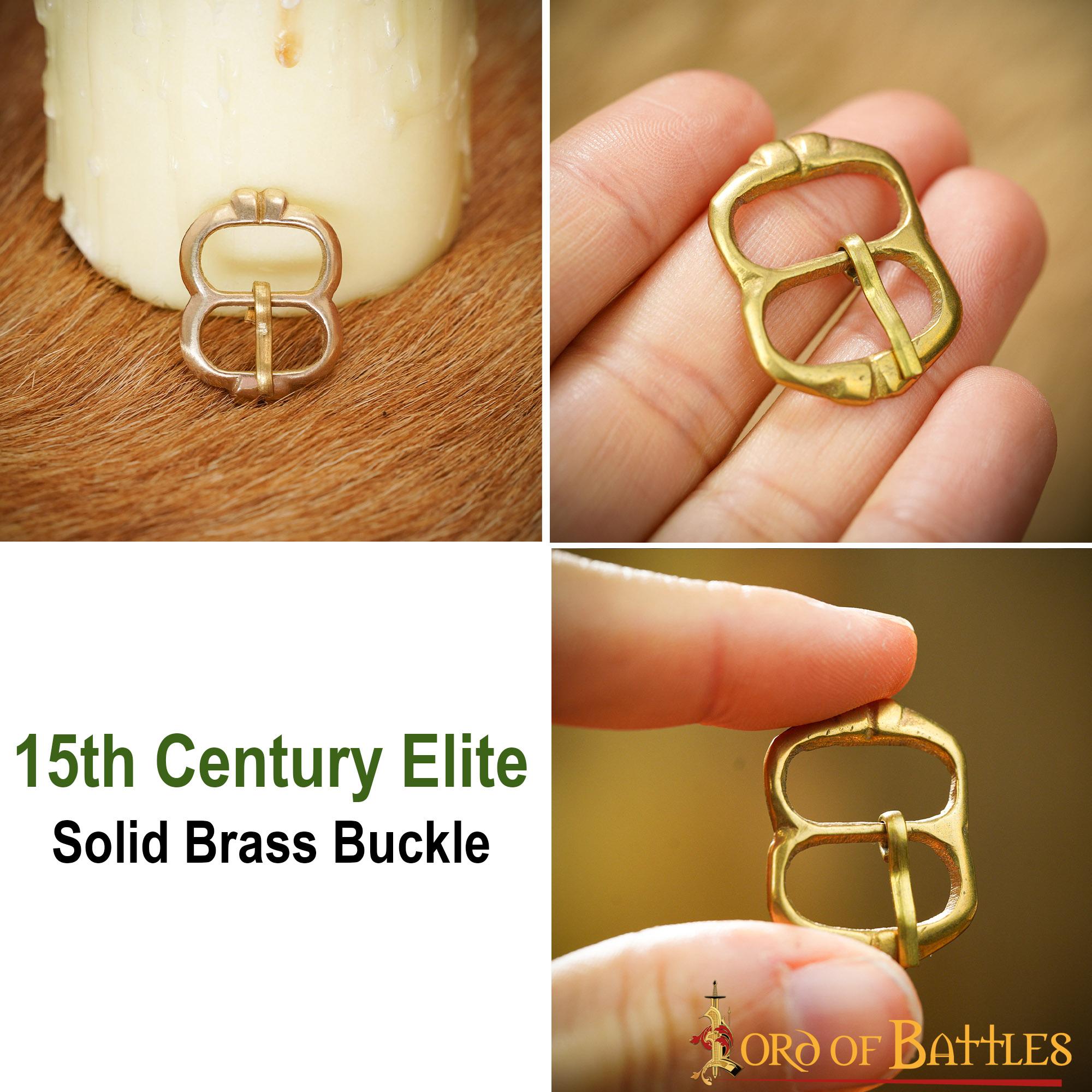 Juego de 5 Hebillas Medievales de Latón para Cinturón - Pequeños Cierres de Correa Decorativos para Ropa Histórica y Marroquinería - Imagen 11
