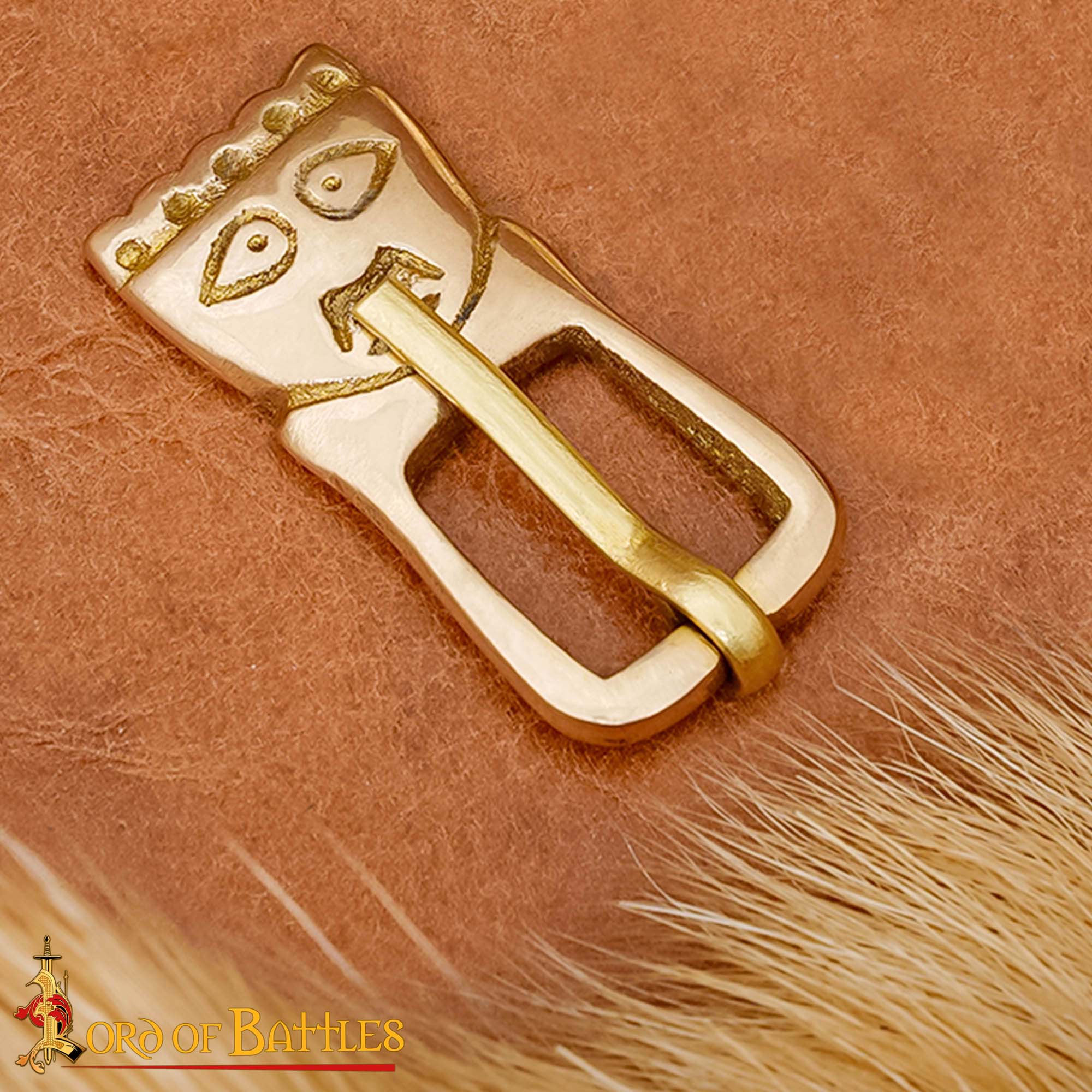 Hebilla de Cinturón Medieval Tardía de Latón Macizo - Imagen 8