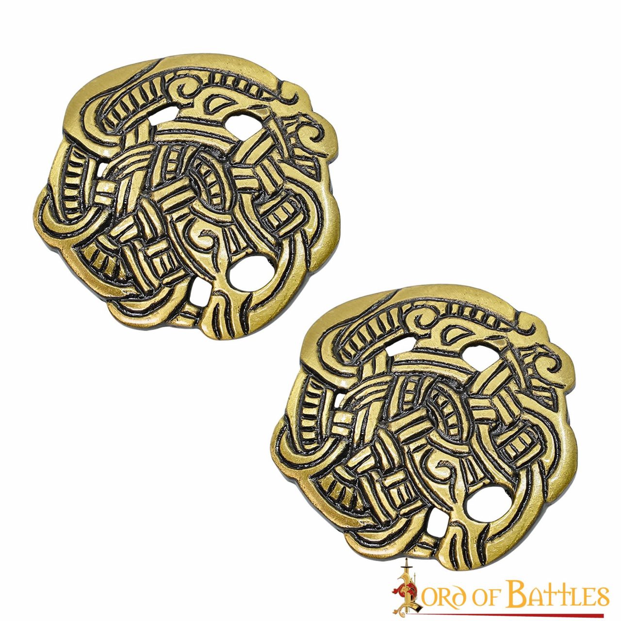 Broche Vikingo de Animal Agarrado - Latón Antiguo - Imagen 9