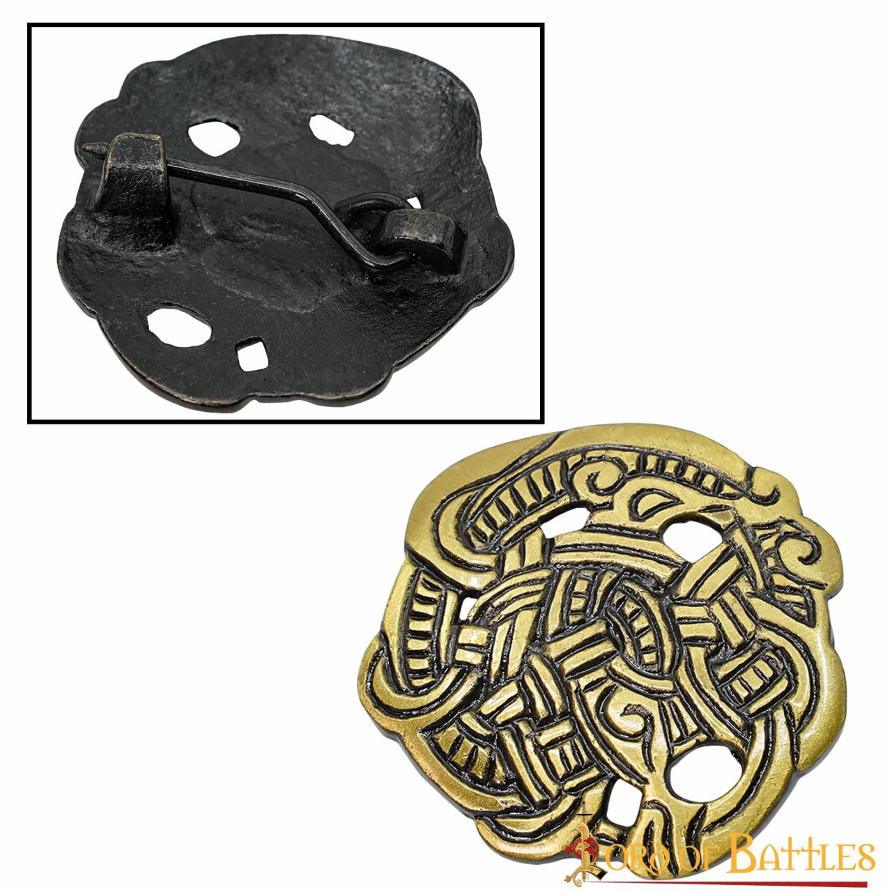 Broche Vikingo de Animal Agarrado - Latón Antiguo - Imagen 10
