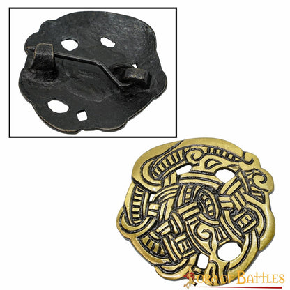 Broche Vikingo de Animal Agarrado - Latón Antiguo - Imagen 10