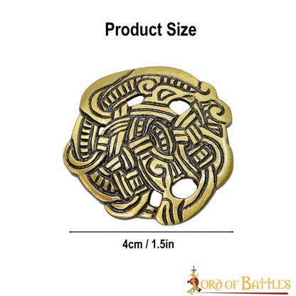 Broche Vikingo de Animal Agarrado - Latón Antiguo - Imagen 15