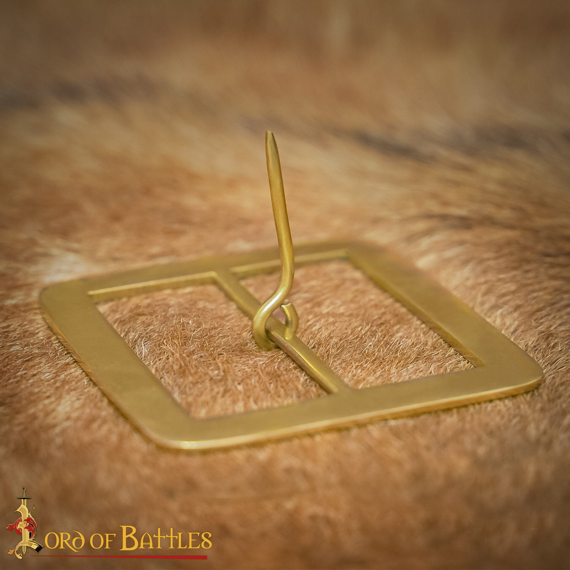 Hebilla Cuadrada Medieval de Latón Macizo - 3.6" para Cinturones Anchos de Cuero y Accesorios de Disfraces - Imagen 12