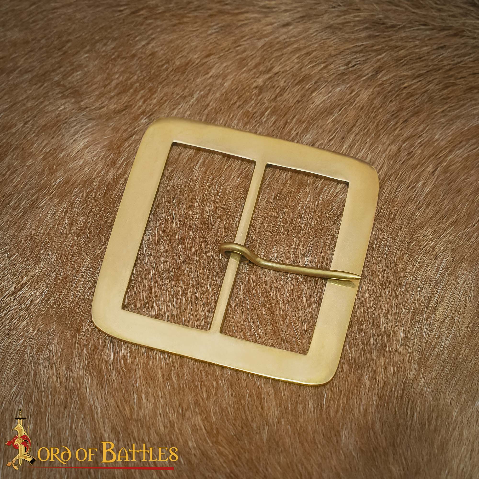 Hebilla Cuadrada Medieval de Latón Macizo - 3.6" para Cinturones Anchos de Cuero y Accesorios de Disfraces - Imagen 14