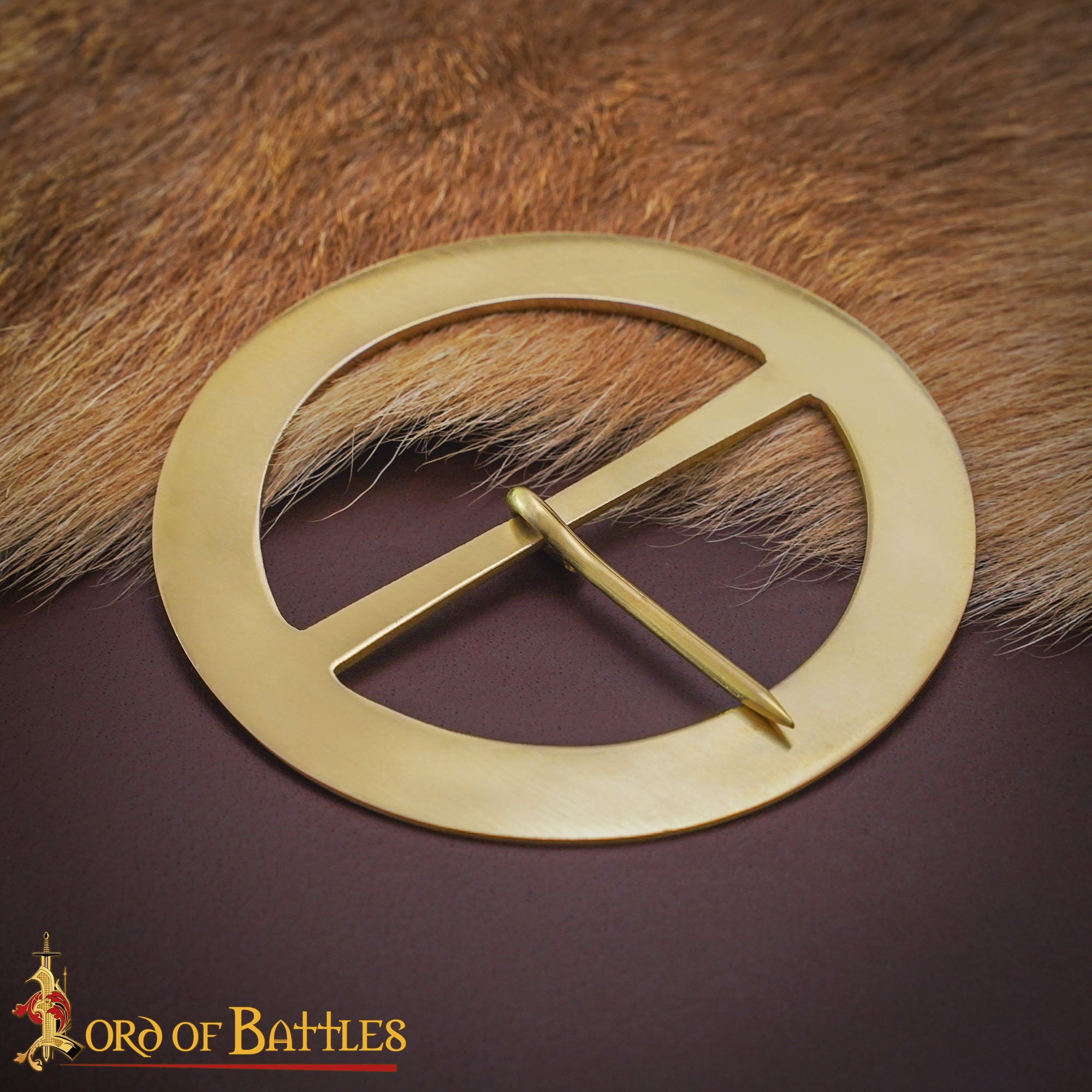 Hebilla Medieval Redonda de Latón Macizo 9,5 Cm - Imagen 8