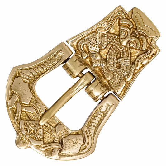 Hebilla de Cinturón Vikinga Diseño Celta Latón Puro Accesorio para Cinturón - Imagen 1