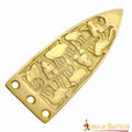 Serpiente Vikinga Grabada Cinturón Medieval Chape Puro Latón Macizo Accesorio - Imagen 1