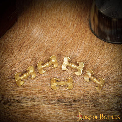 Tachuelas Medievales de Latón para Cinturón - Juego de 5 Cochos Renacentistas de Latón Macizo - Imagen 7