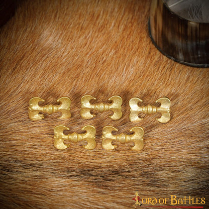 Tachuelas Medievales de Latón para Cinturón - Juego de 5 Cochos Renacentistas de Latón Macizo - Imagen 6