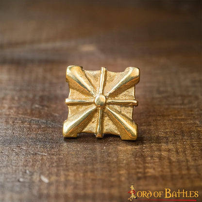 Monturas Medievales de Latón Macizo Puro, Herrajes Decorativos para Uso en Cuero| Juego de 5, 2cm - Imagen 22