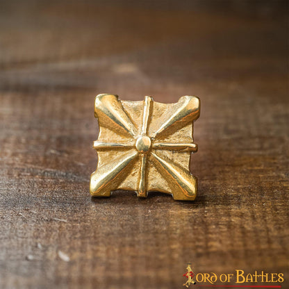 Monturas Medievales de Latón Macizo Puro, Herrajes Decorativos para Uso en Cuero| Juego de 5, 2cm - Imagen 16
