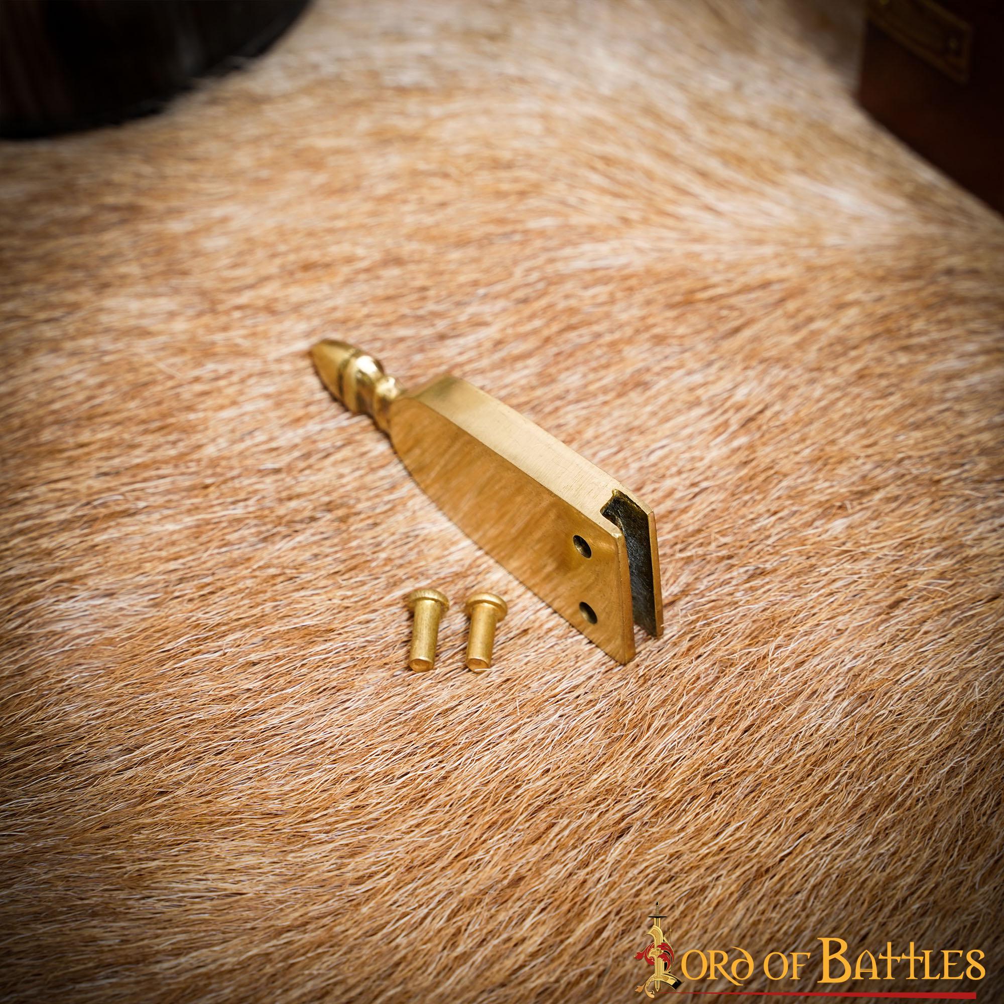 Chape Medieval de Latón para Cinturón - Terminal de Cinturón con Remaches para Cinturones de Cuero - Imagen 14