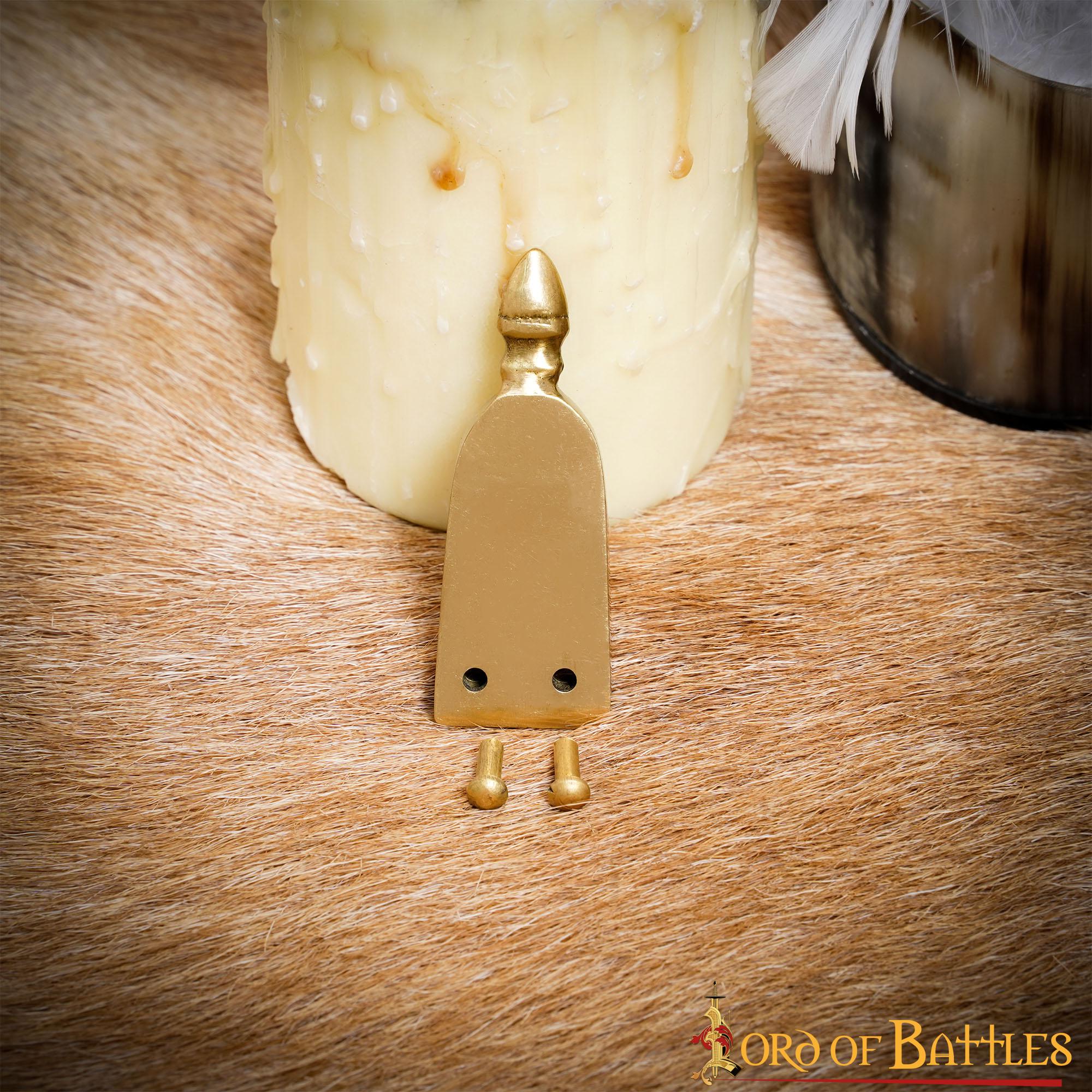 Chape Medieval de Latón para Cinturón - Terminal de Cinturón con Remaches para Cinturones de Cuero - Imagen 11