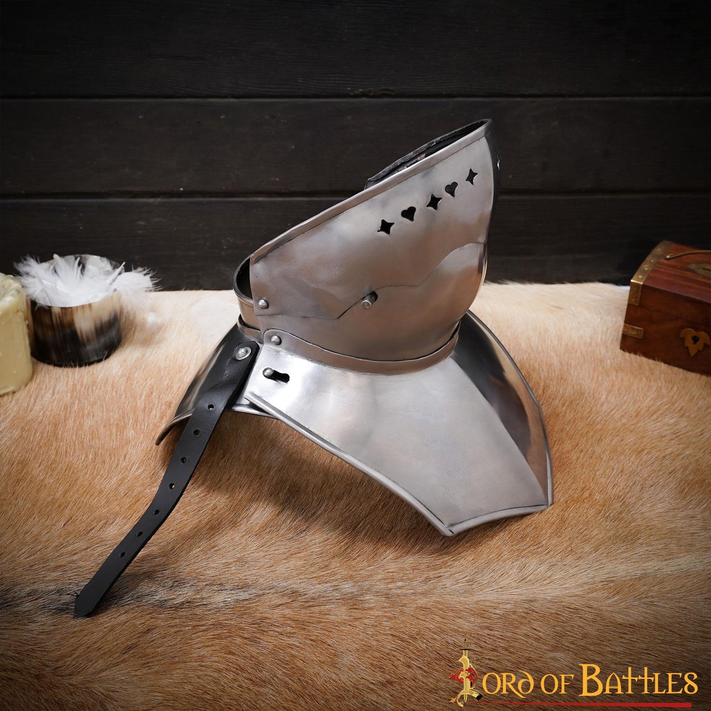 Bevor Medieval Siglo Xv Protección Garganta y Parte Inferior de la Cara - Imagen 11