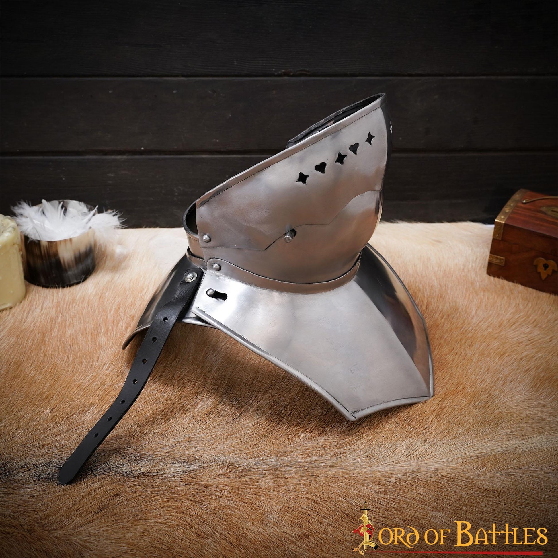 Bevor Medieval Siglo Xv Protección Garganta y Parte Inferior de la Cara - Imagen 11