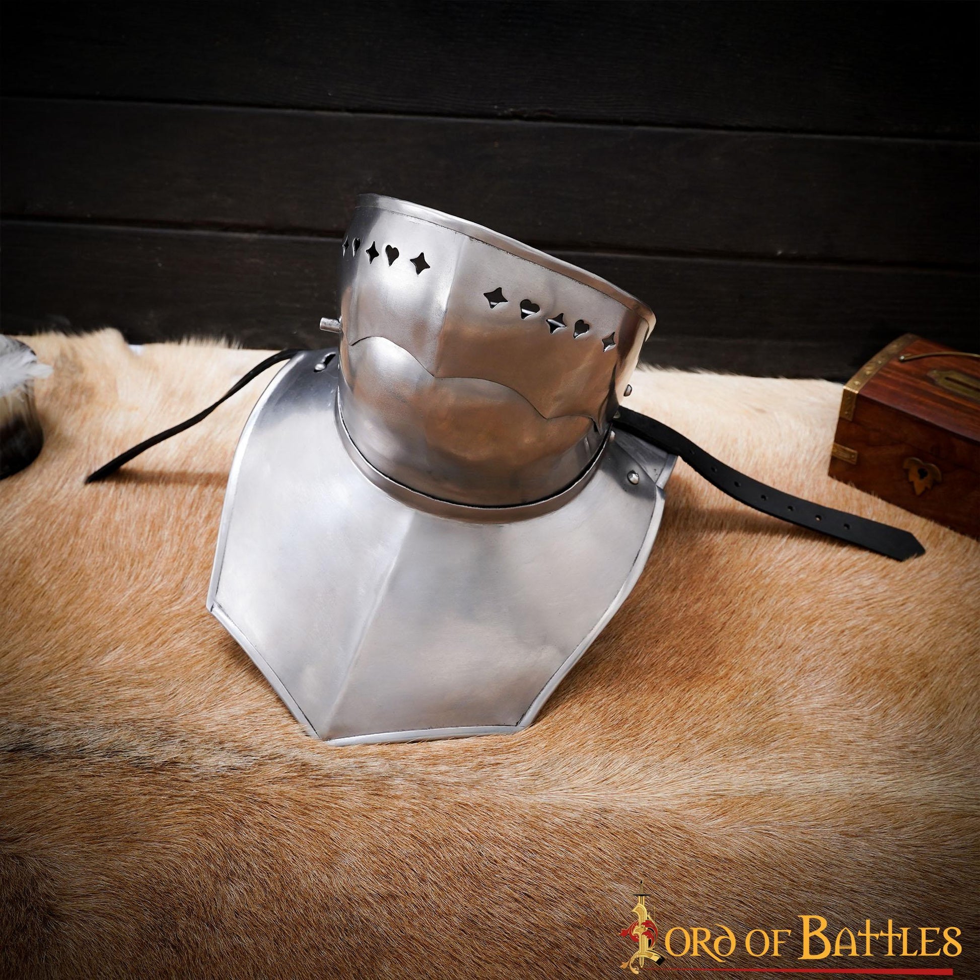 Bevor Medieval Siglo Xv Protección Garganta y Parte Inferior de la Cara - Imagen 12