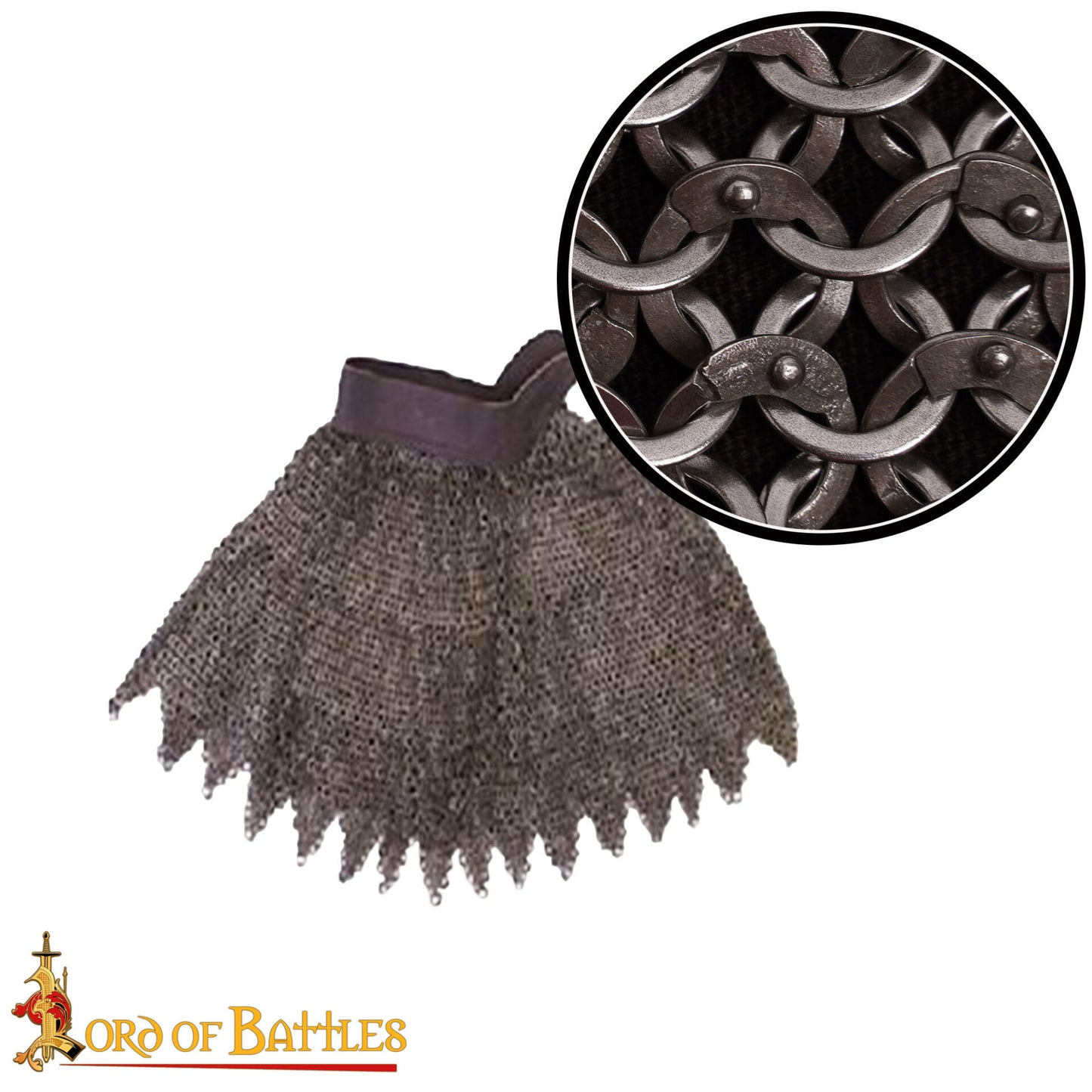 Cota de Malla Medieval Aventail - 9mm Butted Ring - 16 Gauge, Spring Steel - Ideal For Larp, Cosplay & Film Costumes - Imagen 1