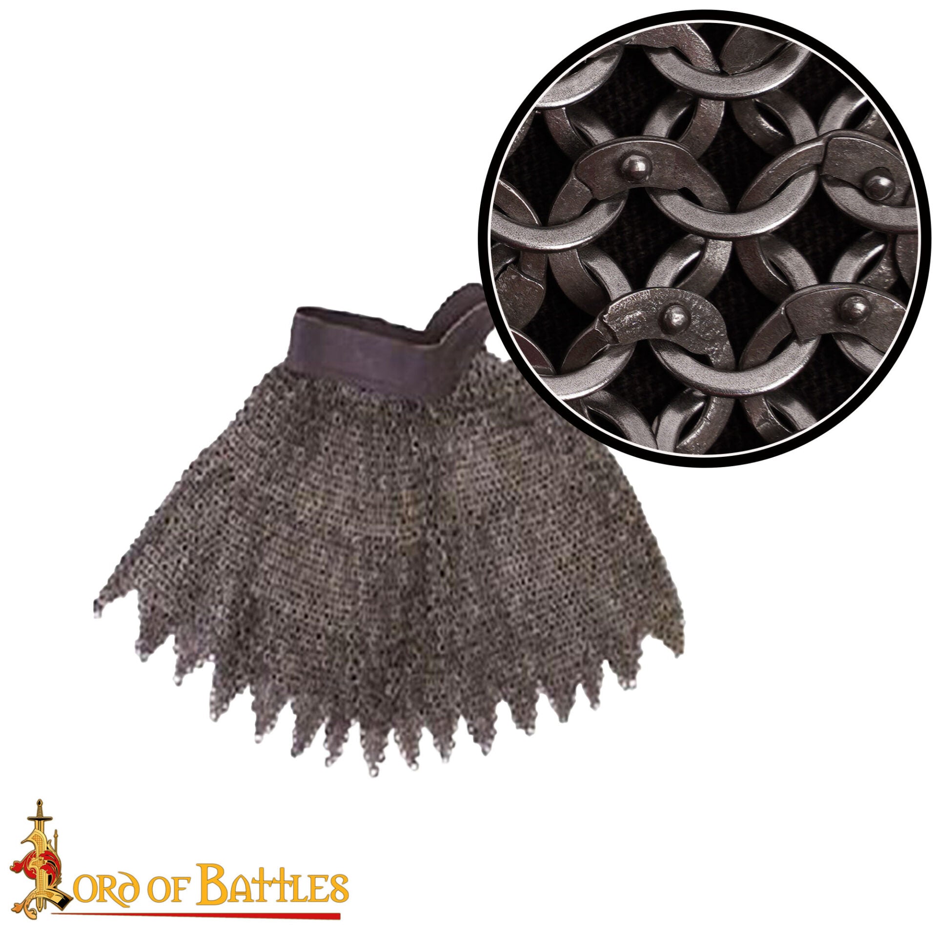 Cota de Malla Medieval Aventail - 9mm Butted Ring - 16 Gauge, Spring Steel - Ideal For Larp, Cosplay & Film Costumes - Imagen 1