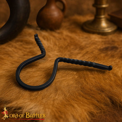 Soporte Medieval de Hierro Forjado para Cuernos de Beber - Soporte para Cuernos Forjado a Mano con Acabado de Aceite Ennegrecido - Imagen 2