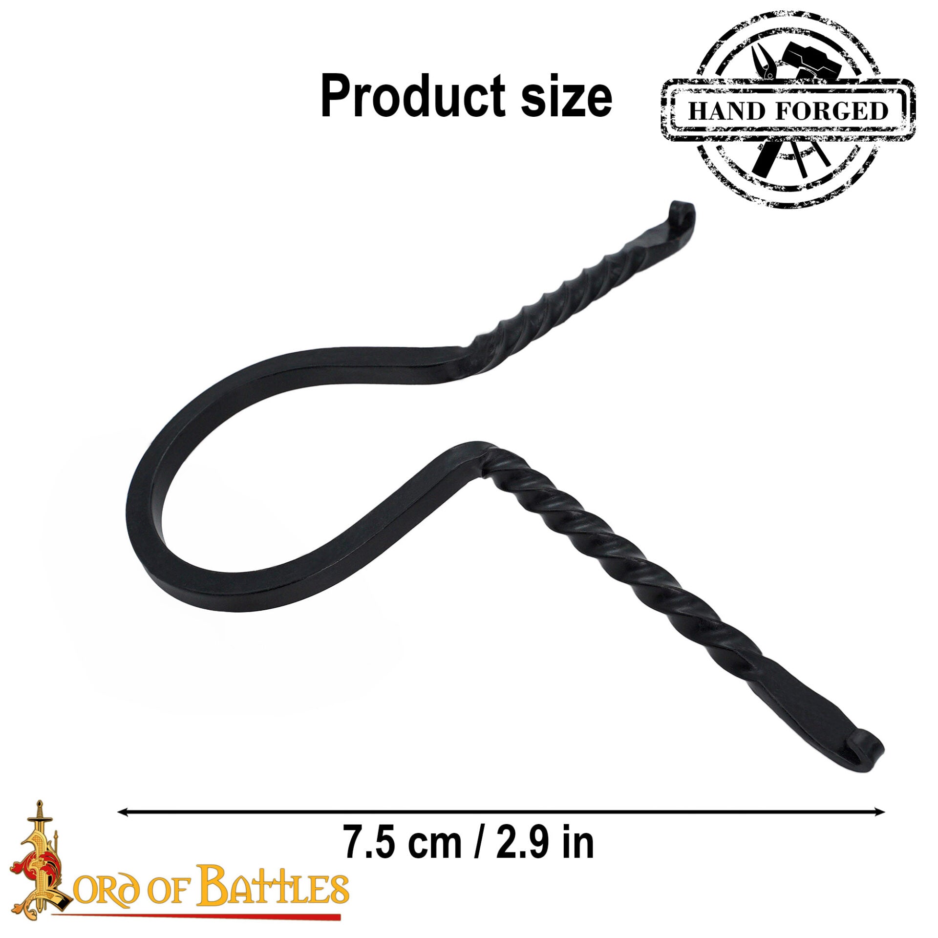 Soporte Medieval de Hierro Forjado para Cuernos de Beber - Soporte para Cuernos Forjado a Mano con Acabado de Aceite Ennegrecido - Imagen 3