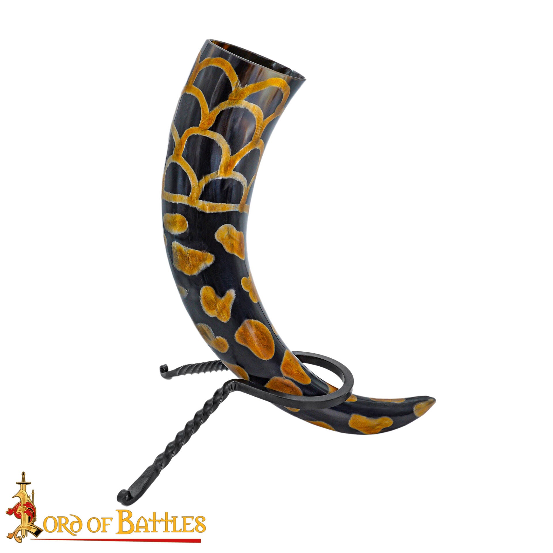 Soporte Medieval de Hierro Forjado para Cuernos de Beber - Soporte para Cuernos Forjado a Mano con Acabado de Aceite Ennegrecido - Imagen 4