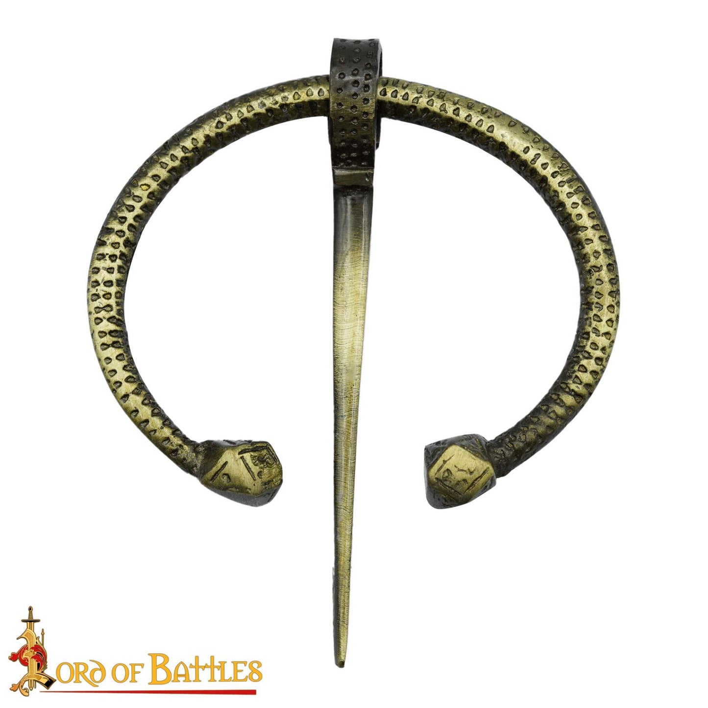 Broche Penannular de Latón Antiguo Alfiler de Capa Vikingo Celta, Fíbula Fundida en Arena - Imagen 4