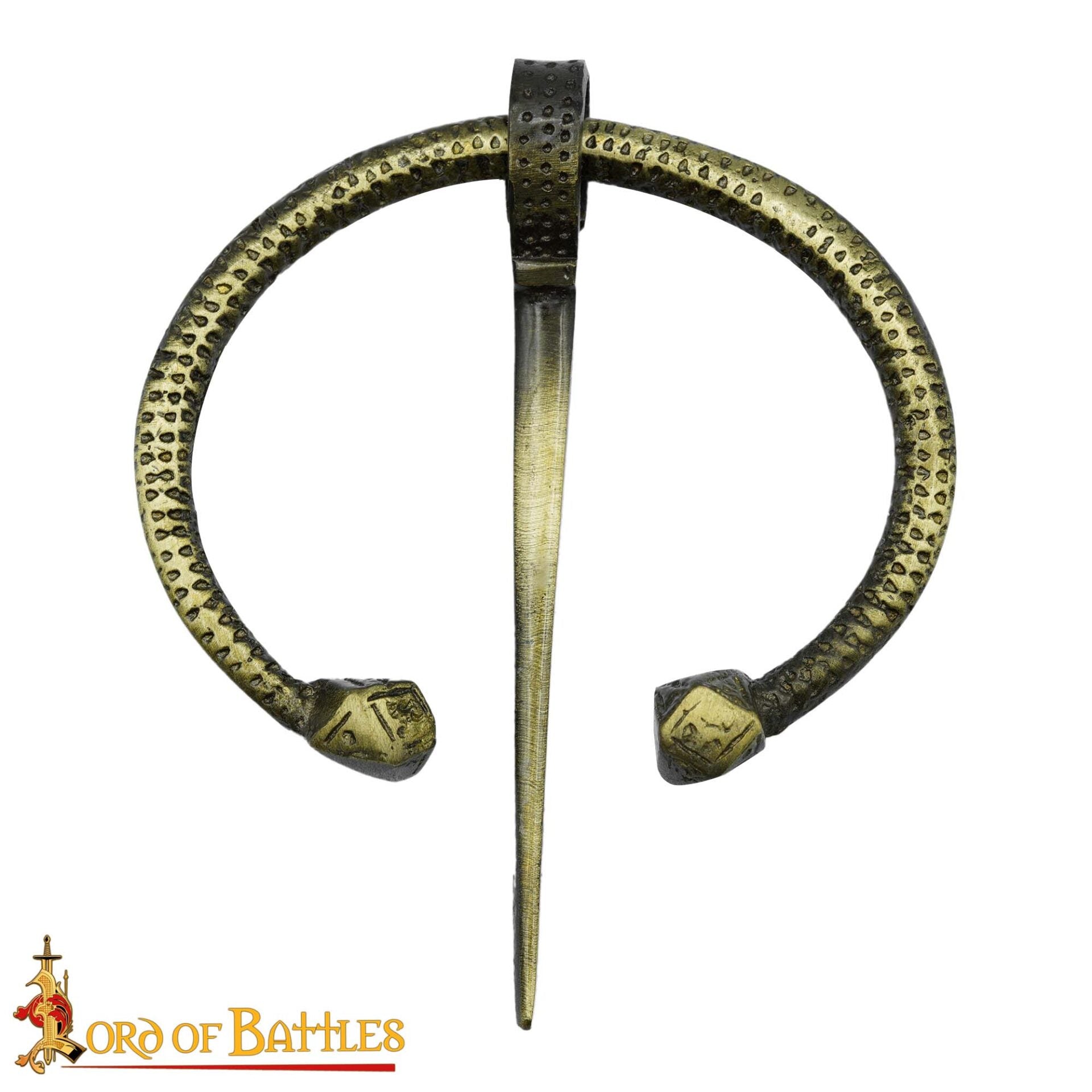 Broche Penannular de Latón Antiguo Alfiler de Capa Vikingo Celta, Fíbula Fundida en Arena - Imagen 4