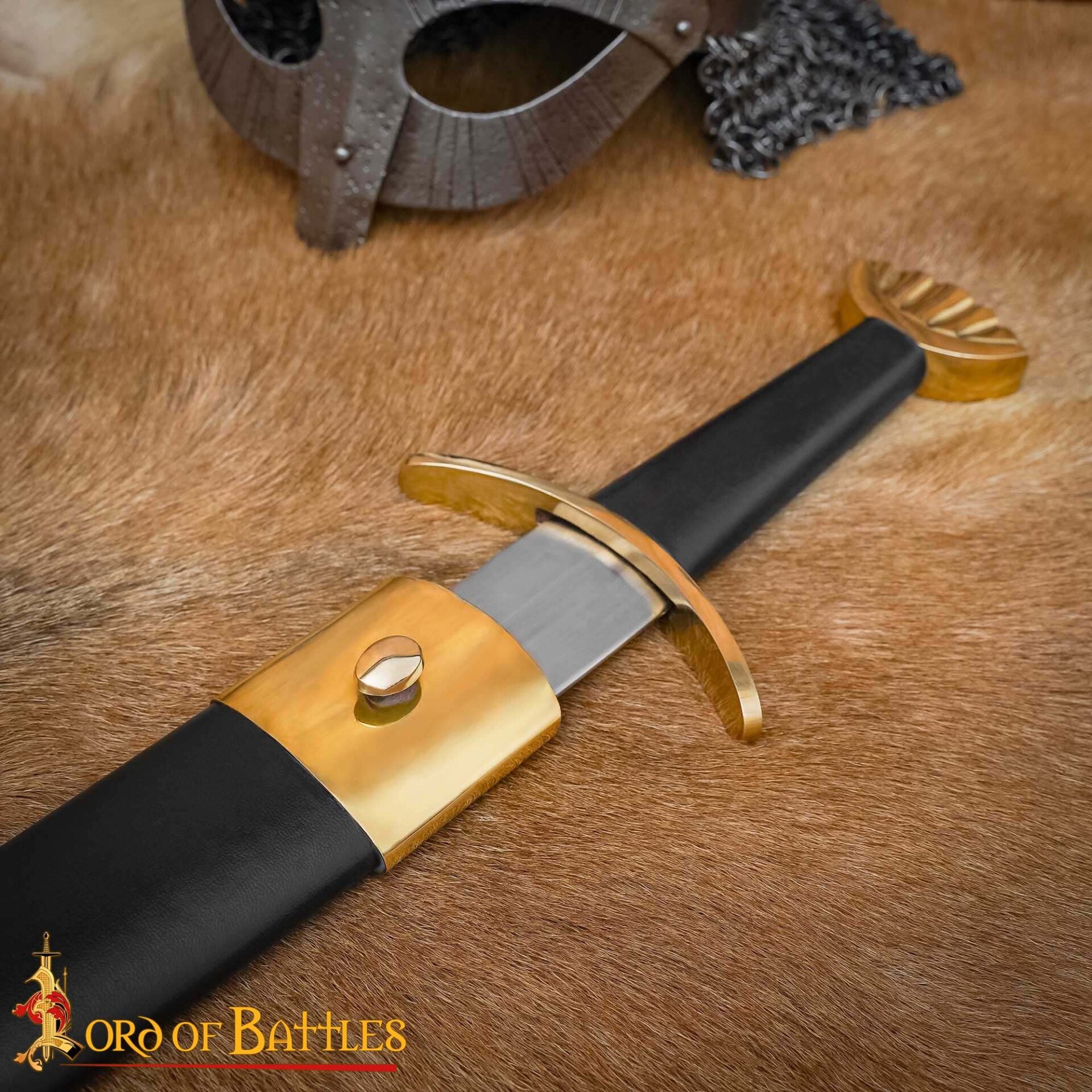 Espada Vikinga Decorativa de Acero Forjada a Mano con Pomo y Vaina de Latón -espada de Exposición Pulida - Imagen 7