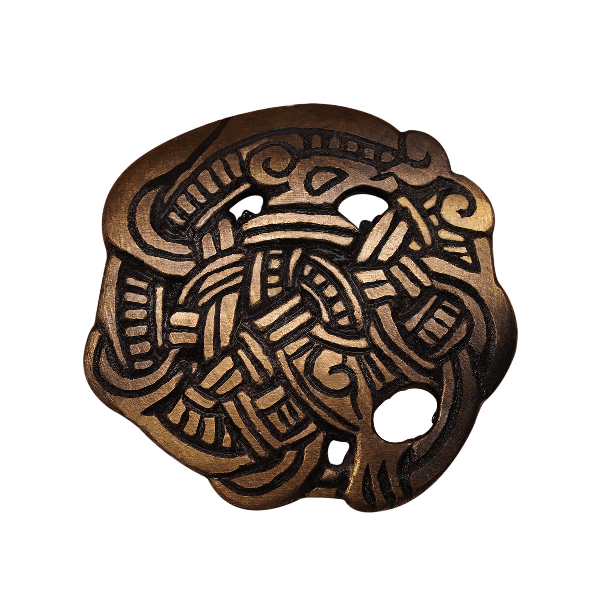 Broche Vikingo de Animal Agarrado - Latón Antiguo - Imagen 16