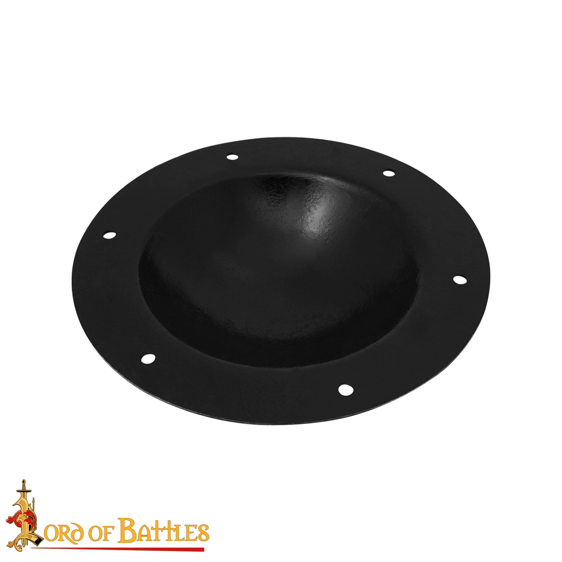 Escudo de Acero Pulido Medio Jefe Umbo - 14 Calibre Centro de Cúpula Hecha a Mano con Remaches - Imagen 4