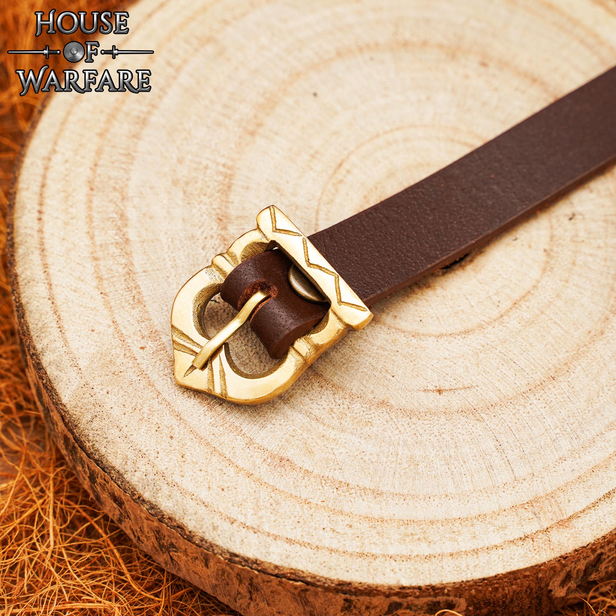Hebilla Medieval de Latón Macizo para Cinturón - Accesorio Histórico y de Vestuario Vikingo y Normando - Imagen 2