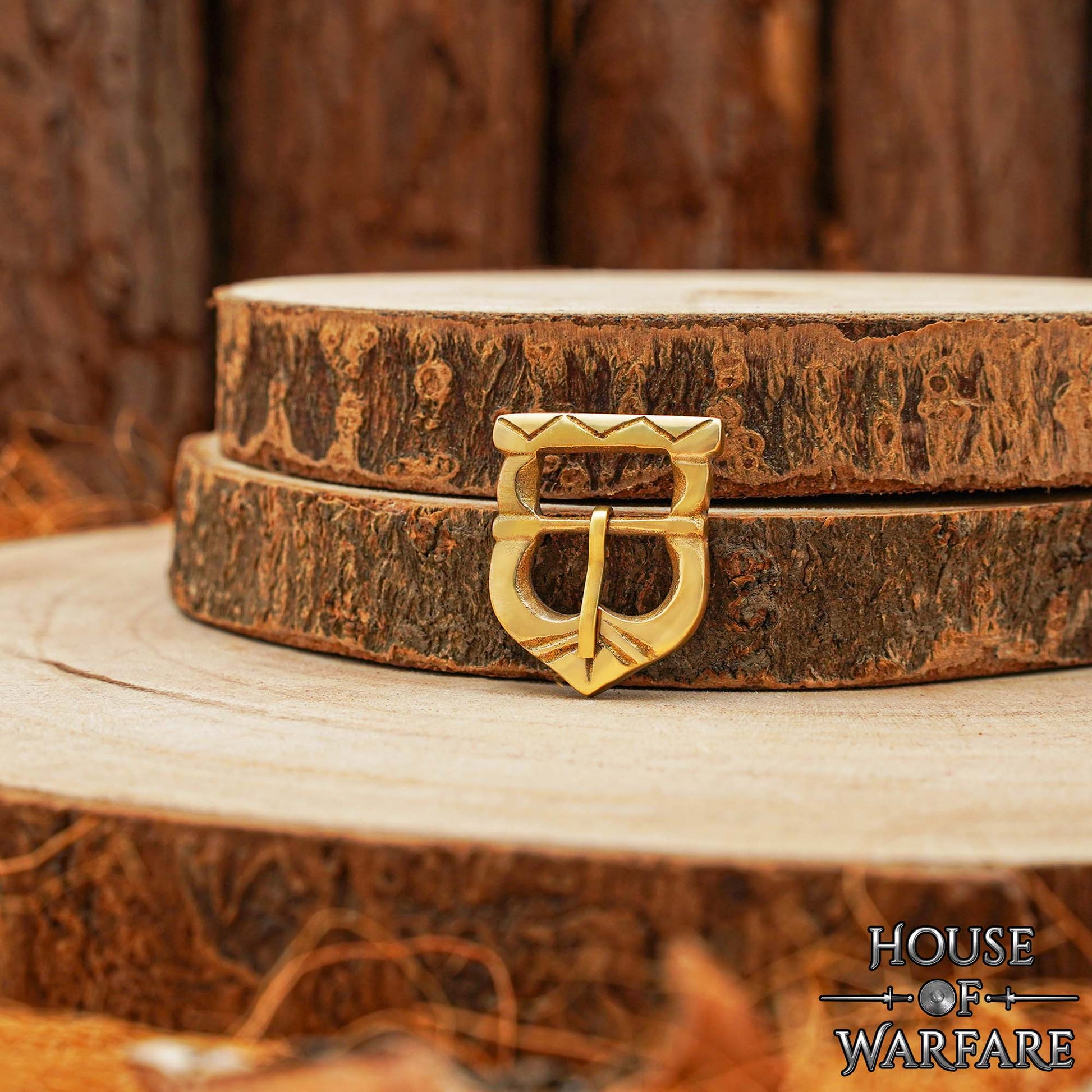 Hebilla Medieval de Latón Macizo para Cinturón - Accesorio Histórico y de Vestuario Vikingo y Normando - Imagen 5