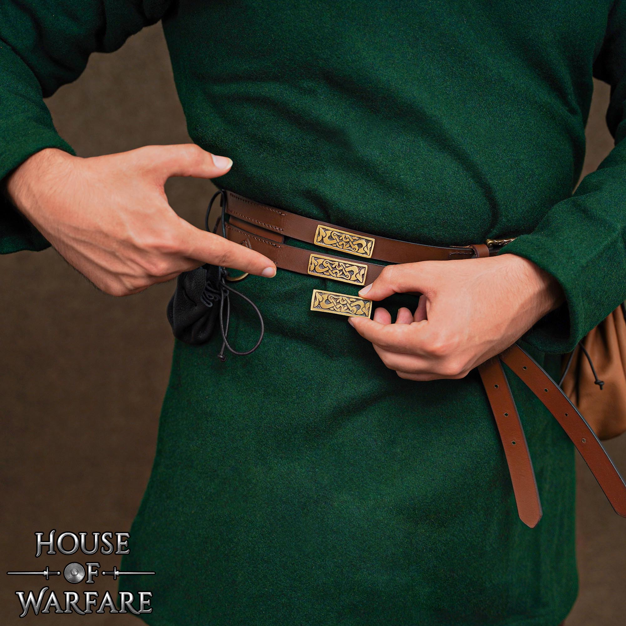 Placa de Montaje de Latón Vikingo - Acabado Antiguo Decoración Nórdica para Cinturón - Imagen 2