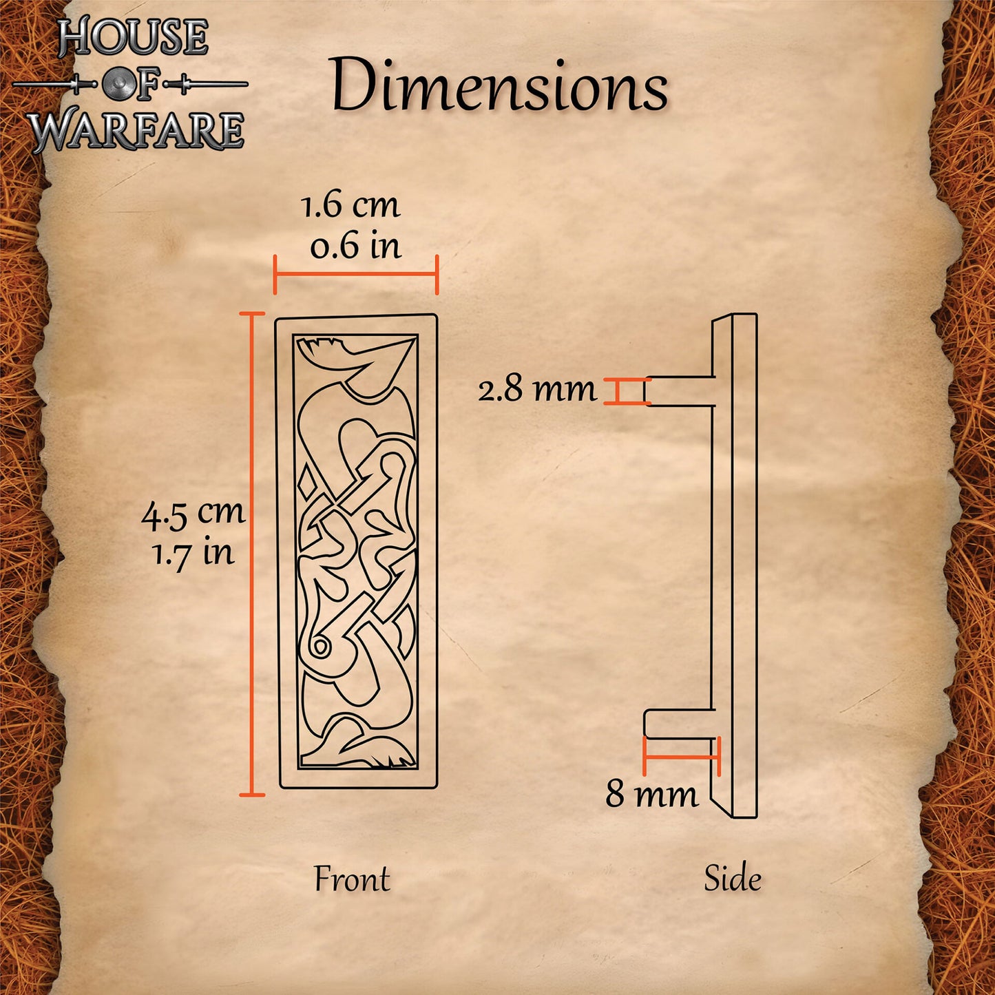 Placa de Montaje de Latón Vikingo - Acabado Antiguo Decoración Nórdica para Cinturón - Imagen 3
