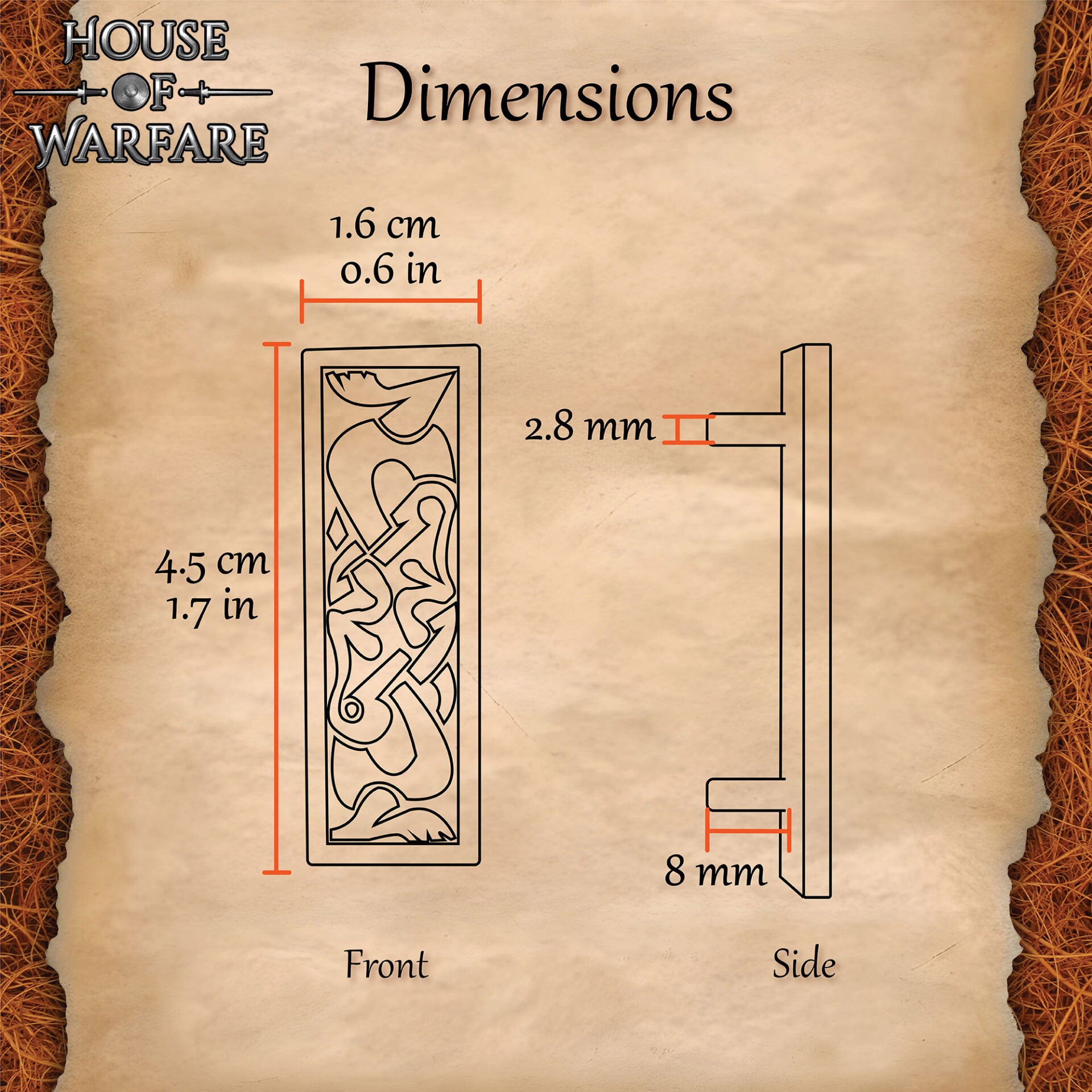 Placa de Montaje de Latón Vikingo - Acabado Antiguo Decoración Nórdica para Cinturón - Imagen 3