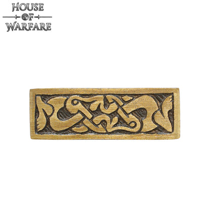 Placa de Montaje de Latón Vikingo - Acabado Antiguo Decoración Nórdica para Cinturón - Imagen 4