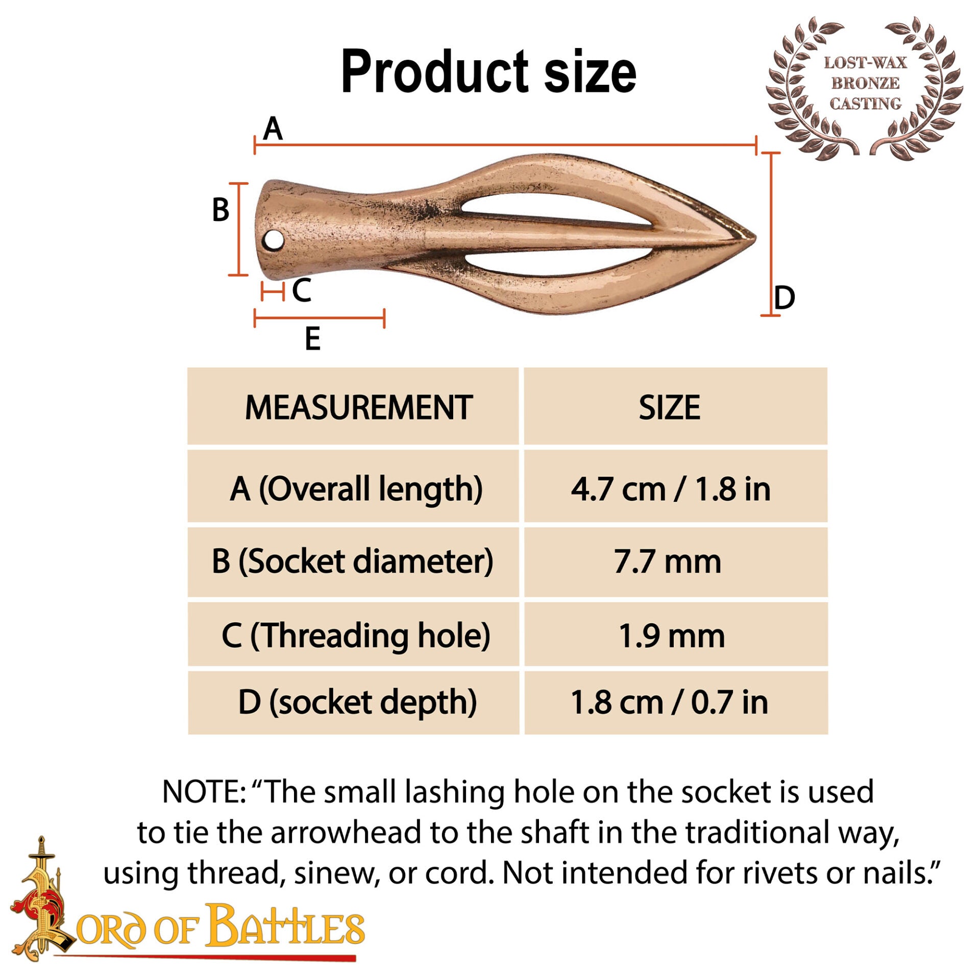 Lanza Vikinga Partida Accesorio de Bronce - Amuleto Nórdico Inspirado en los Siglos Ix-xi - Acabado Antiguo - Imagen 3