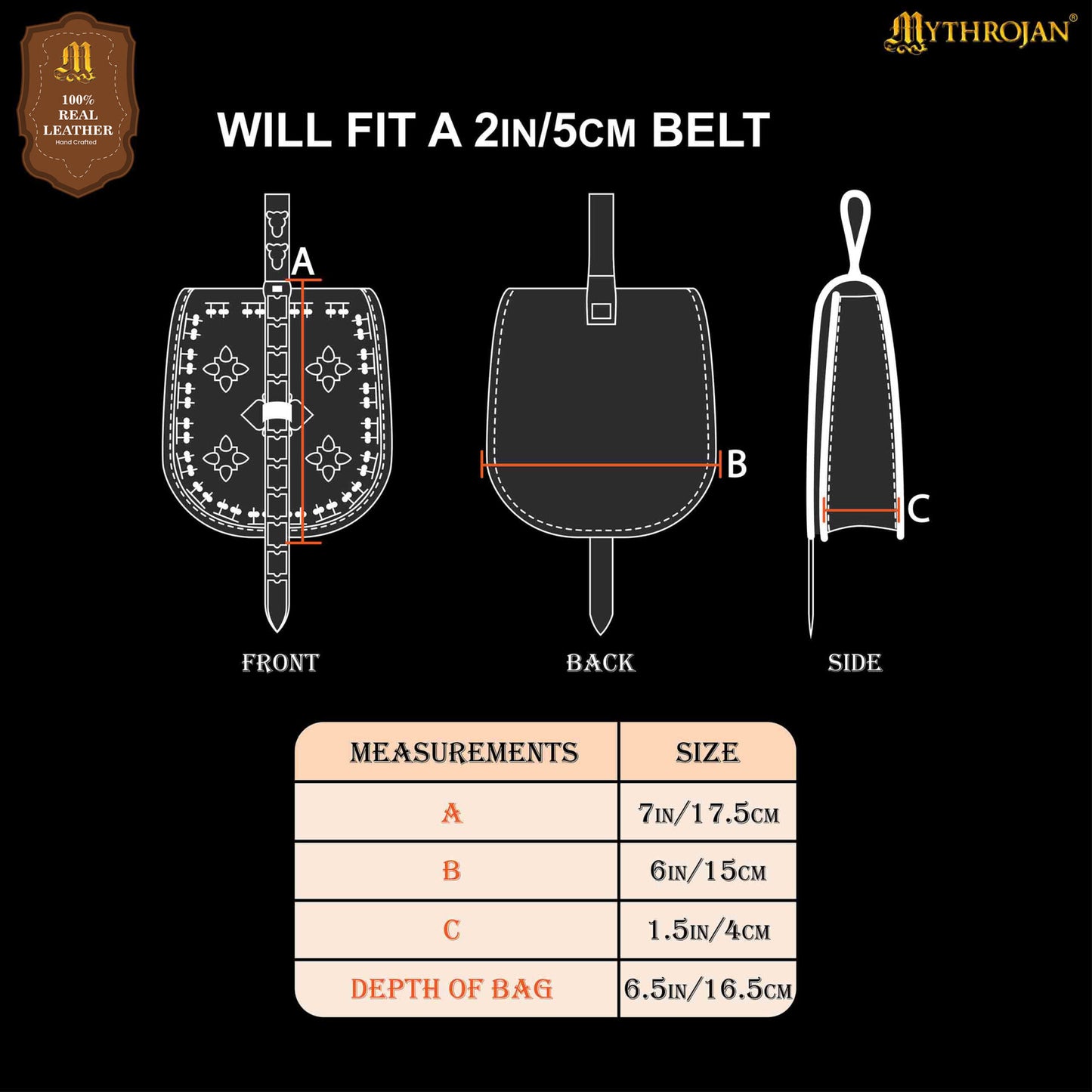 Mythrojan Birka Bolsa de Cuero Vikingo Tarsoly - Bolsa para Cinturón Auténtica Hecha a Mano Basada en Originales Históricos - Accesorio Nórdico de Cuero Auténtico - Imagen 14